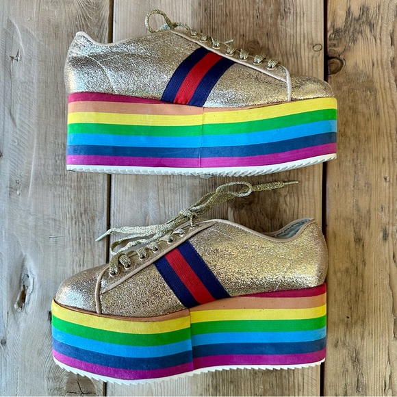 Bamboo Gold Rainbow Platform Shoes Women’s Size 7 - Picture 5 of 14